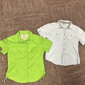 Magellan Outdoors Green and Blue Button Down Shirts